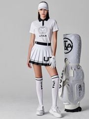 UTAA Panther Chain Pleats Skirt : White