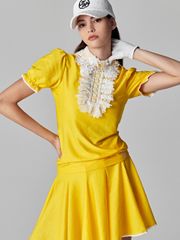 UTAA Notredame Lace Flare Skirt : Yellow