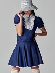 UTAA Notredame Lace Flare Skirt : Navy