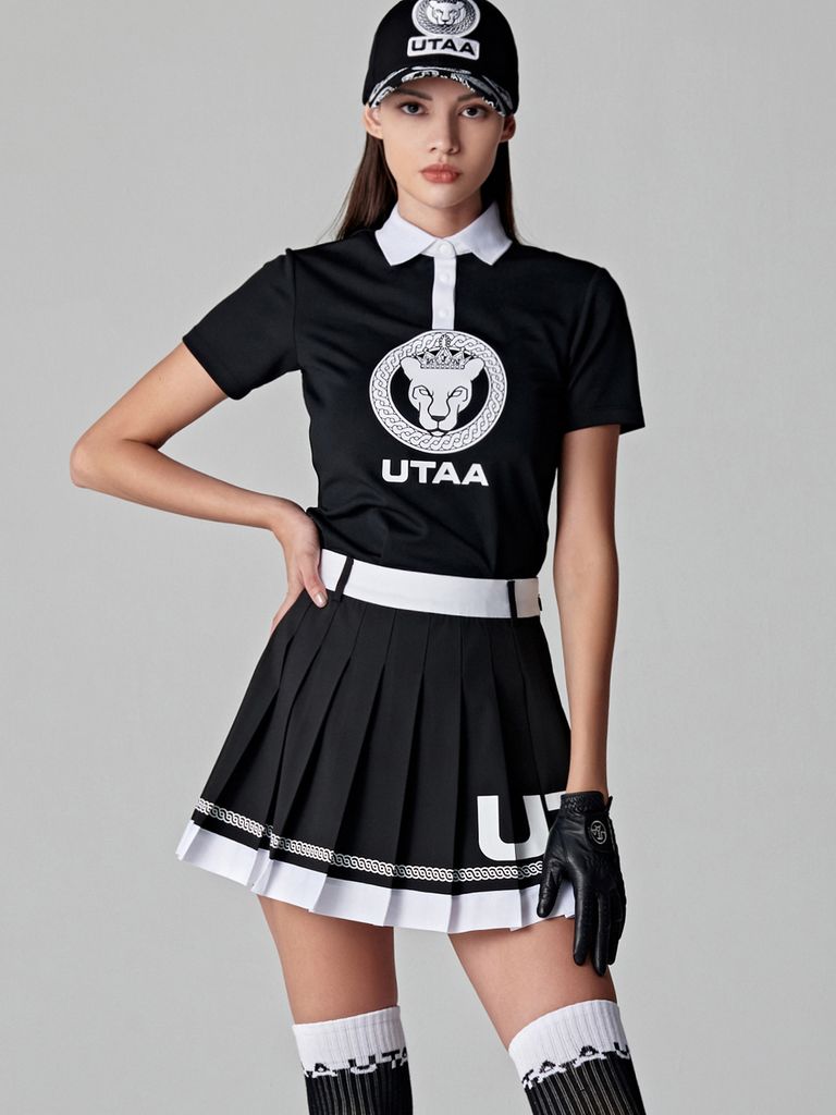 UTAA Panther Chain Pleats Skirt : Black