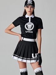 UTAA Panther Chain Pleats Skirt : Black