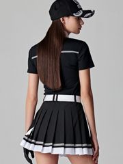 UTAA Panther Chain Pleats Skirt : Black