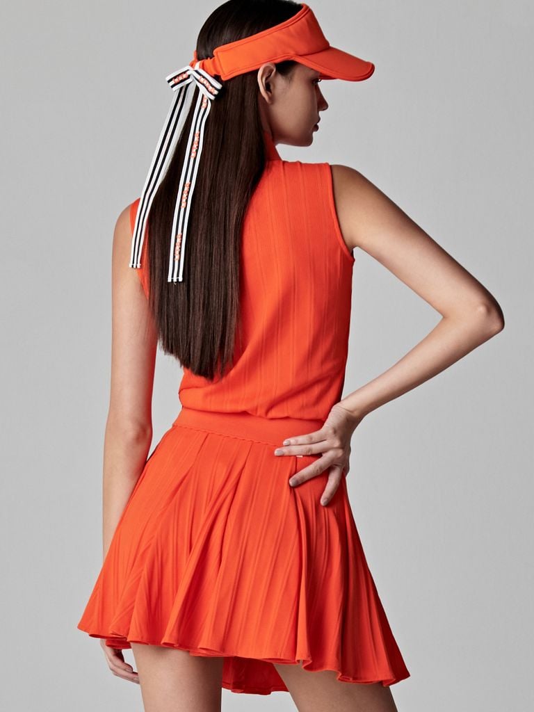 UTAA Ducat Gild Ring Panther Flare Skirt : Orange