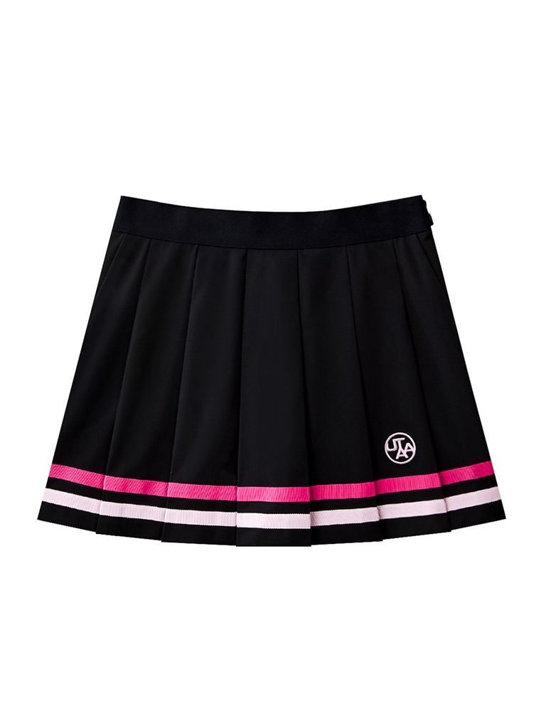 UTAA Dual Tape Mix Flare Skirt : Black