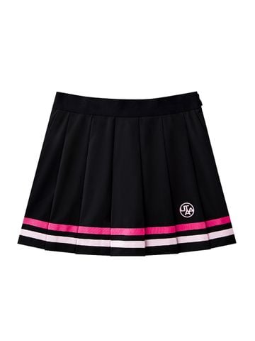 UTAA Dual Tape Mix Flare Skirt : Black