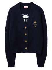 UTAA Gold Crown Panther Knit Cardigan : Women's Navy