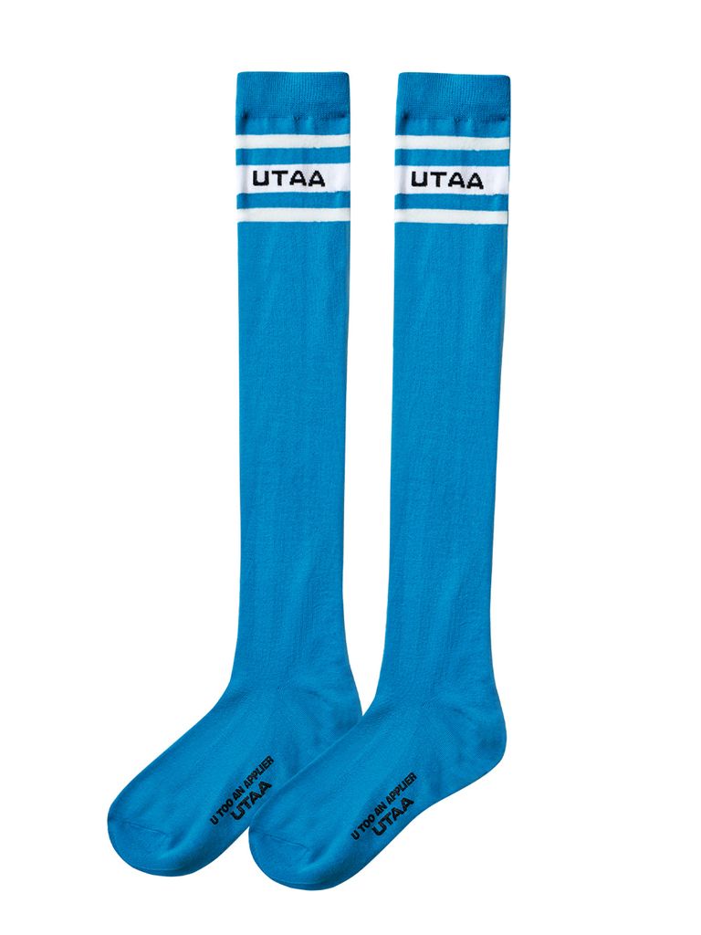 UTAA Neon Passenger Logo Knee Socks : Sky Blue