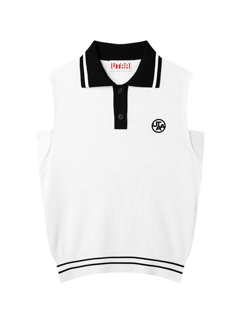 UTAA Dime Symbol PK Knit Sleeveless : Women's White