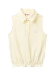 UTAA Lace Pinstripe Dot PK Sleeveless : Women's Yellow