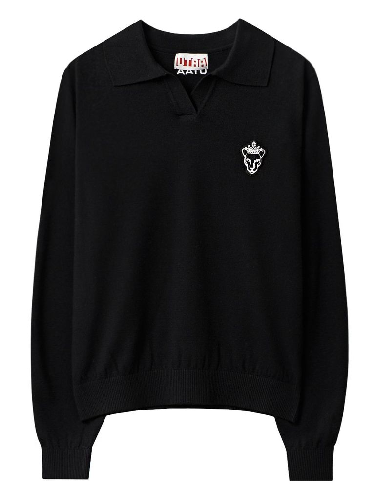 UTAA Panther Openneck Knit Pullover : Men's Black