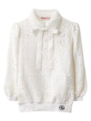 UTAA Pixel Tile Ribbon Lace Sleeve : White