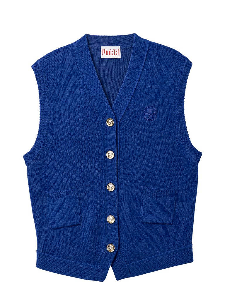 UTAA Ducat Pocket Knit Vest : Women's Blue