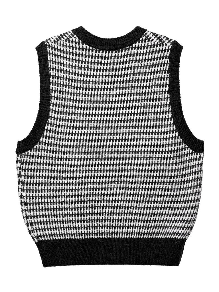 UTAA Rabbit Tooth Knit Vest : Black