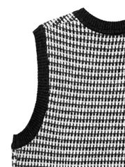 UTAA Rabbit Tooth Knit Vest : Black