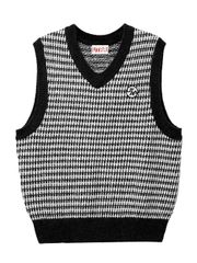 UTAA Rabbit Tooth Knit Vest : Black