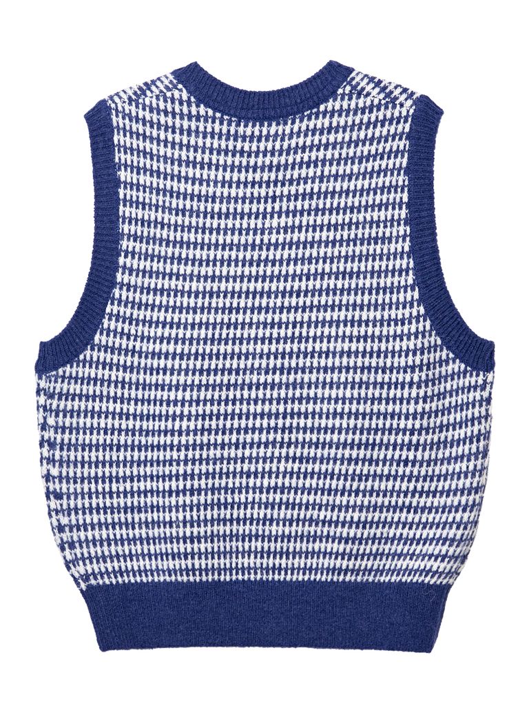 UTAA Rabbit Tooth Knit Vest : Sky Blue