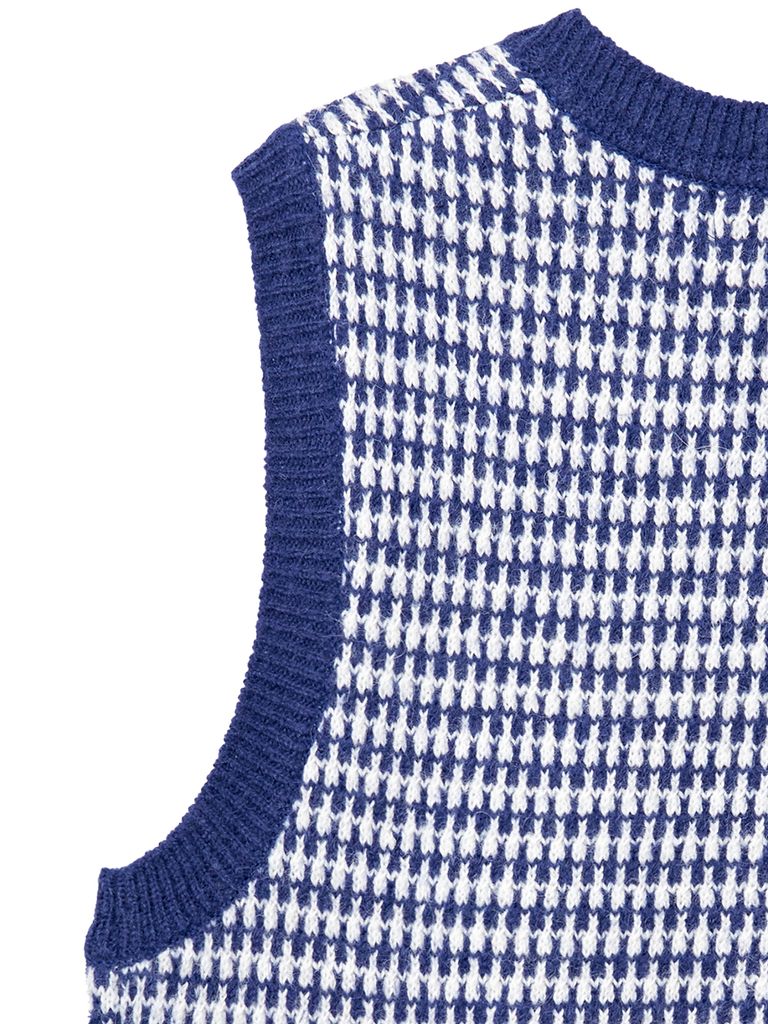UTAA Rabbit Tooth Knit Vest : Sky Blue