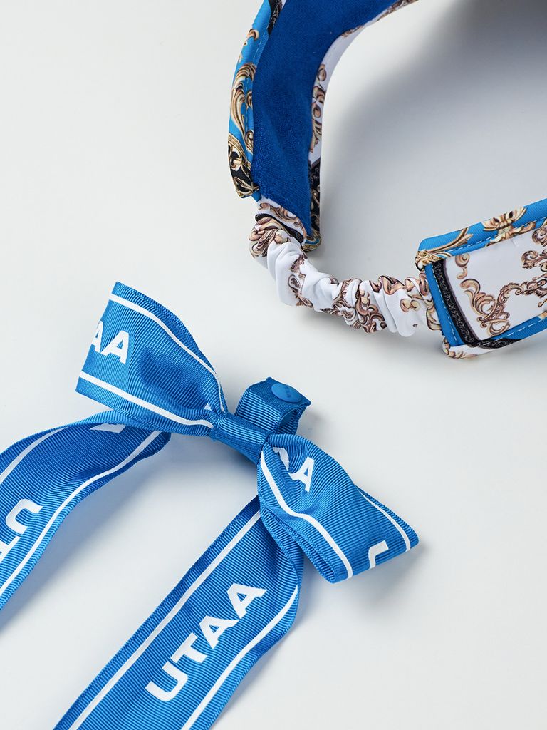 UTAA Neon Baroque Ribbon Sun Visor : Blue