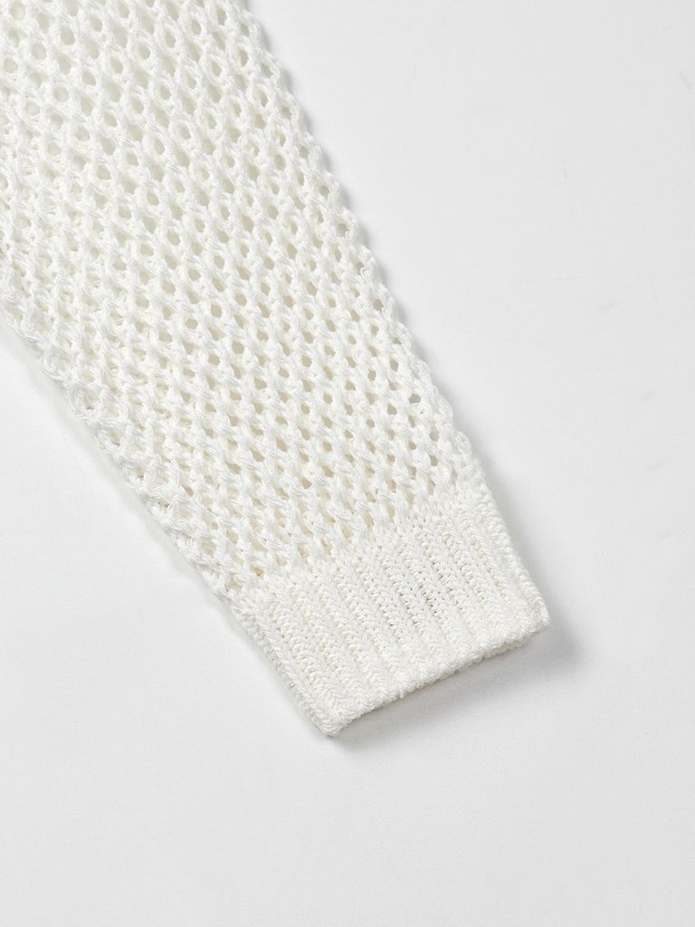 UTAA Crocher Scasi Raglan Knit : White