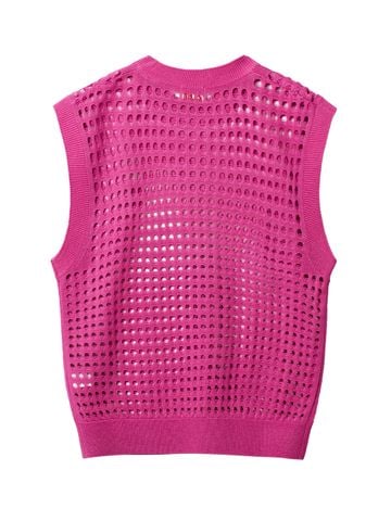 UTAA Punching Scasi Knit Vest : Pink