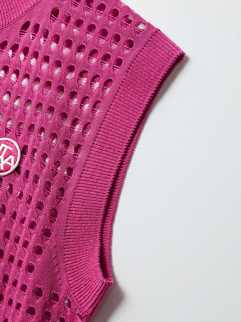 UTAA Punching Scasi Knit Vest : Pink