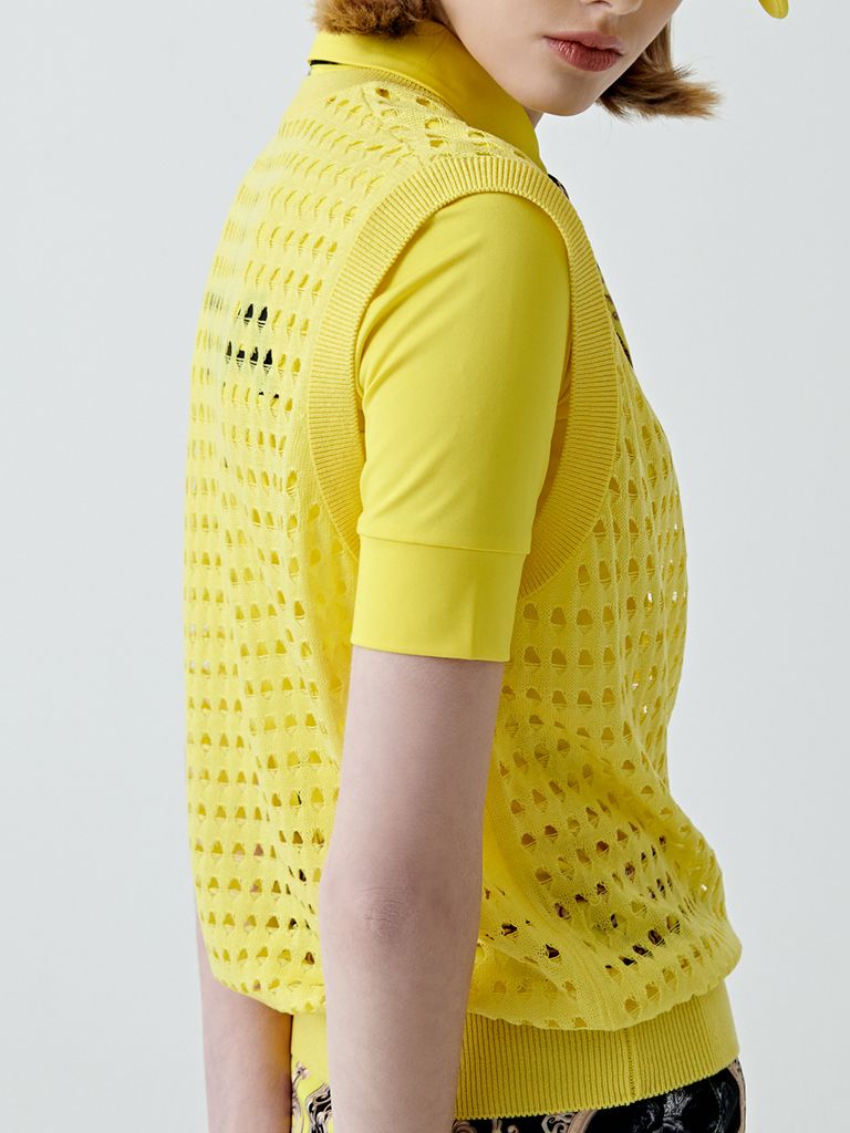 UTAA Punching Scasi Knit Vest : Yellow