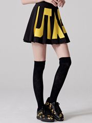 UTAA Bold Logo Flare Fan Skirt : Black