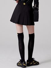 UTAA Bold Logo Flare Fan Skirt : Black