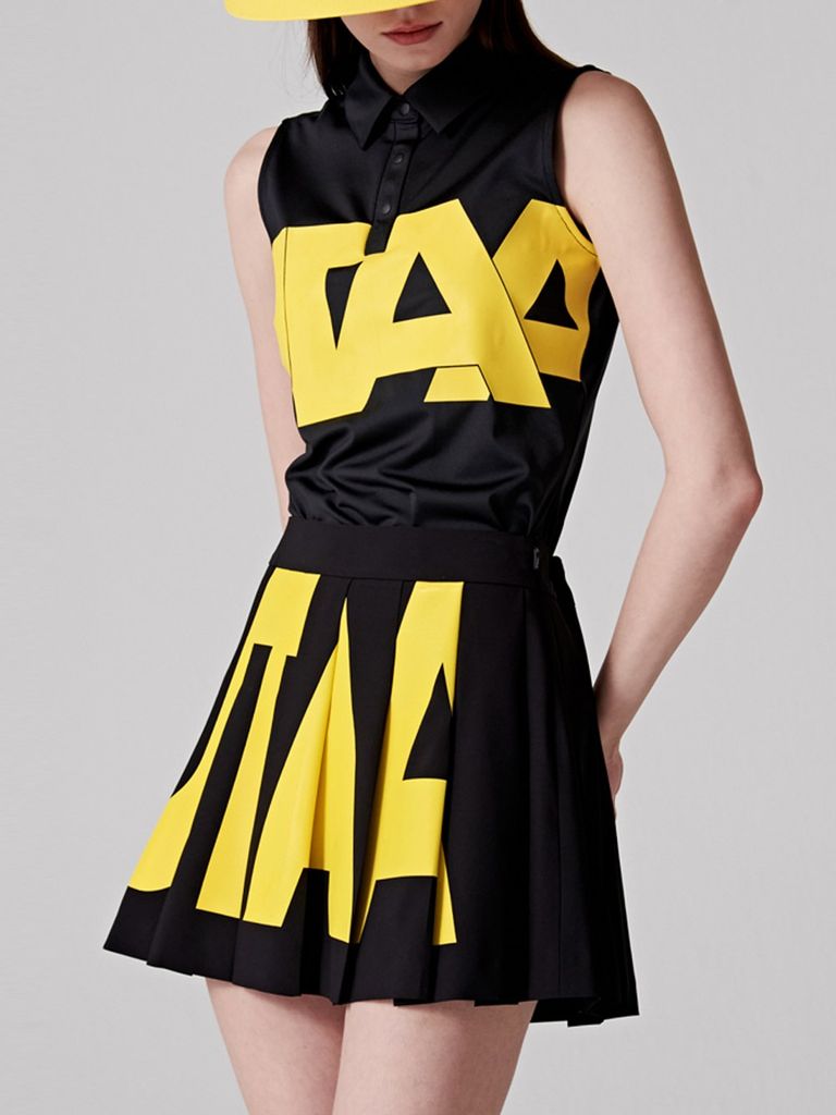 UTAA Bold Logo Flare Fan Skirt : Black