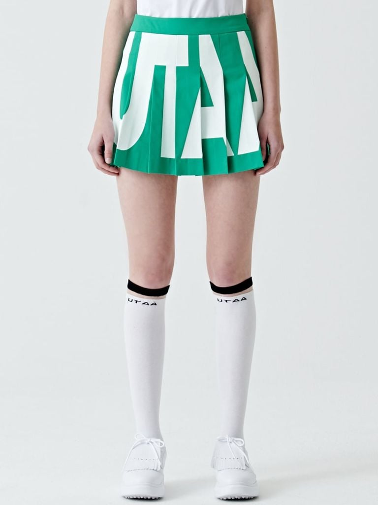 UTAA Bold Logo Flare Fan Skirt : Green