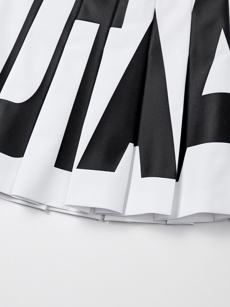 UTAA Bold Logo Flare Fan Skirt : White