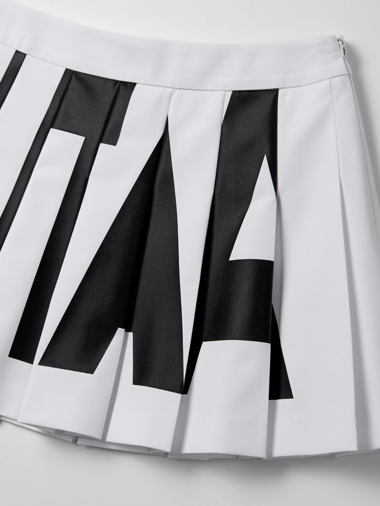 UTAA Bold Logo Flare Fan Skirt : White