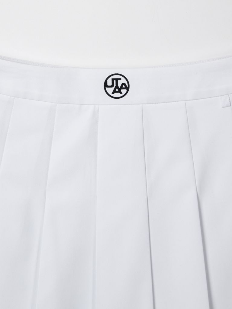 UTAA Bold Logo Flare Fan Skirt : White