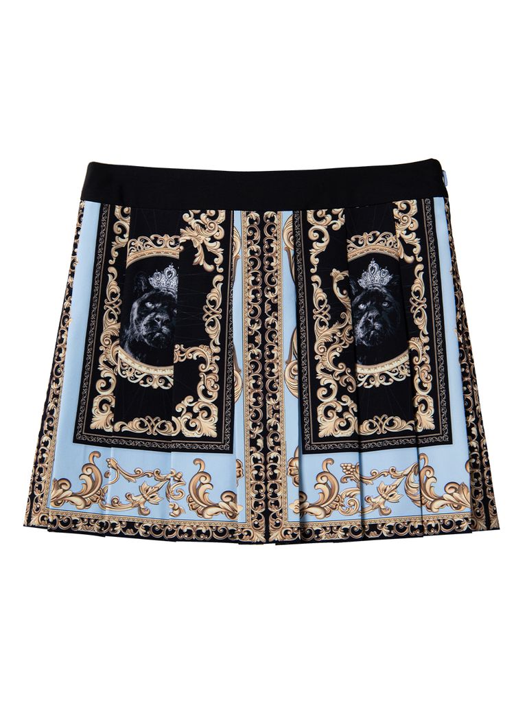 RE UTAA BAROQUE SHORT SKIRT: Light Blue