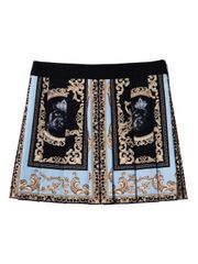 RE UTAA BAROQUE SHORT SKIRT: Light Blue