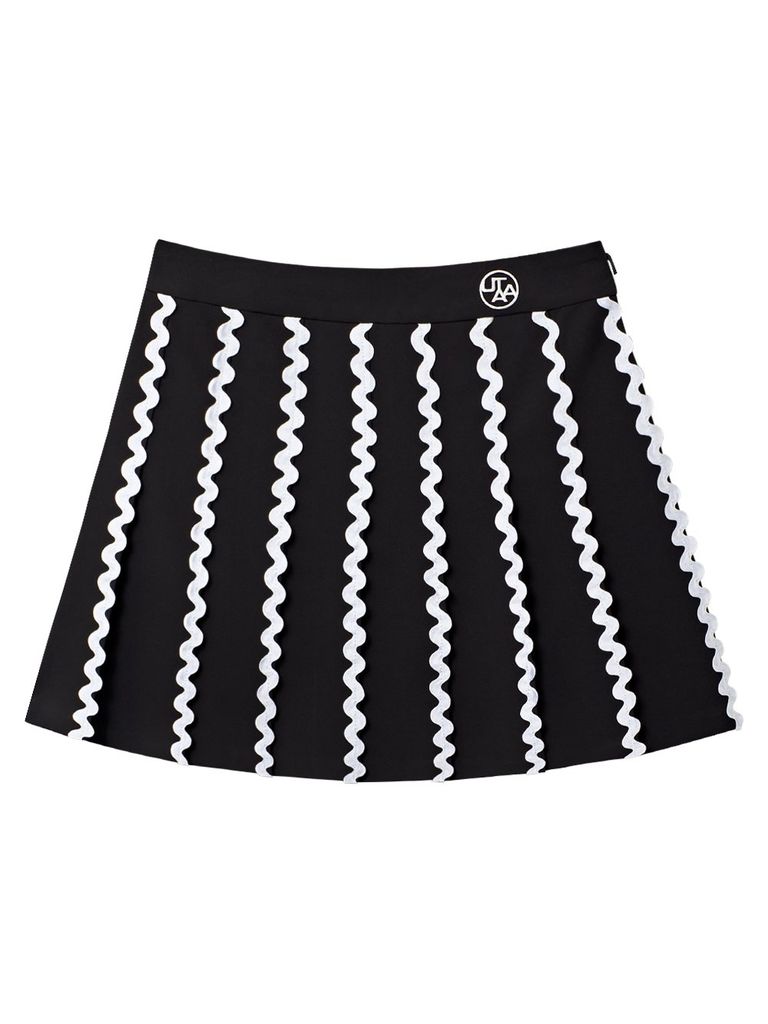 UTAA Tilde Wave Pleats Skirt : Black