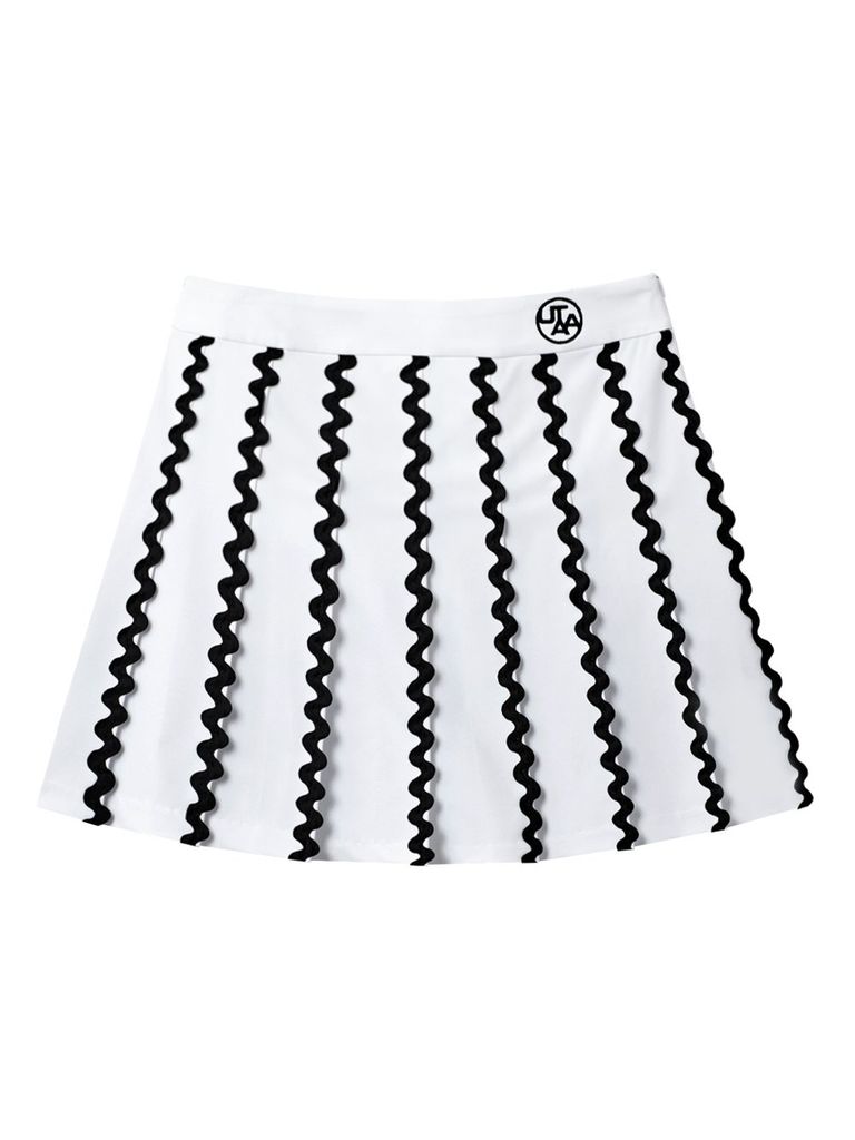 UTAA Tilde Wave Pleats Skirt : White