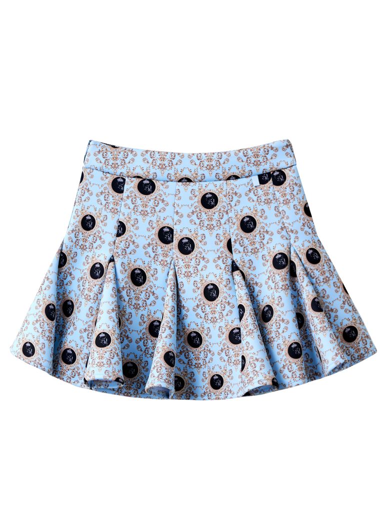 UTAA Dot Panther Neoprene Bloom Skirt : Sky Blue