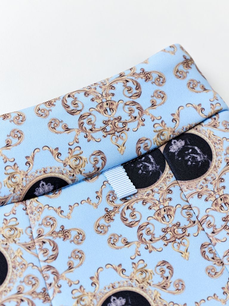 UTAA Dot Panther Neoprene Bloom Skirt : Sky Blue