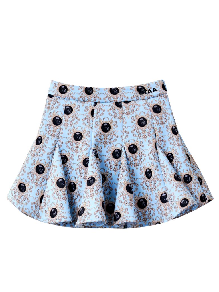 UTAA Dot Panther Neoprene Bloom Skirt : Sky Blue