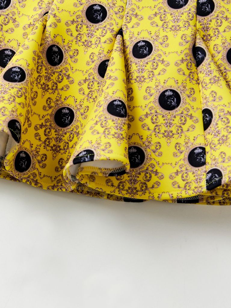 UTAA Dot Panther Neoprene Bloom Skirt : Yellow