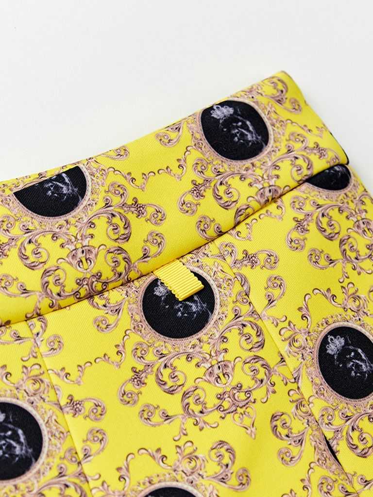 UTAA Dot Panther Neoprene Bloom Skirt : Yellow
