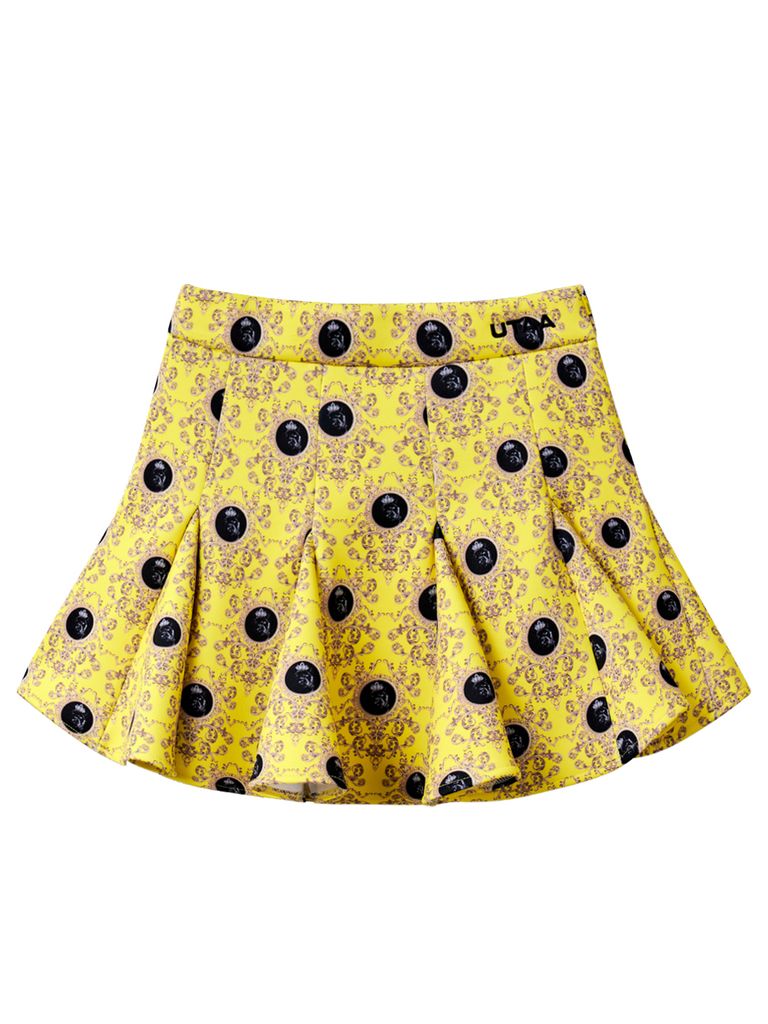 UTAA Dot Panther Neoprene Bloom Skirt : Yellow