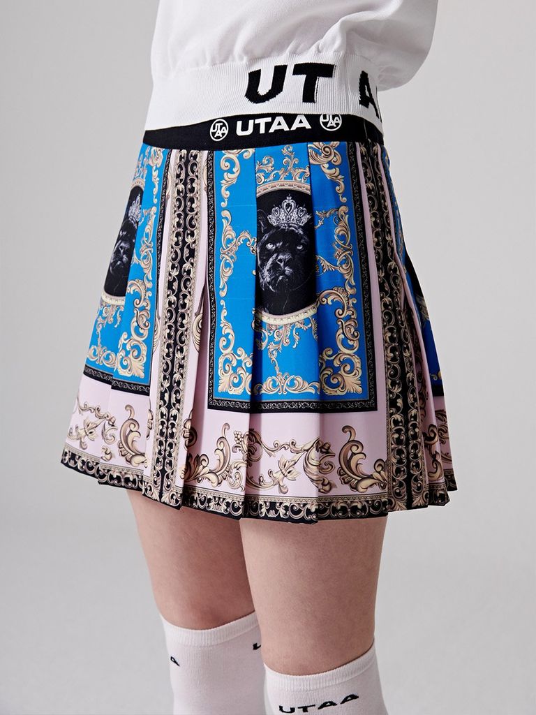 UTAA Neon Baroque Short Skirt : Light Pink