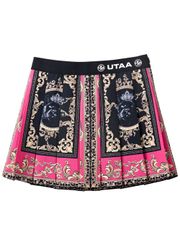 UTAA Neon Baroque Short Skirt : Pink