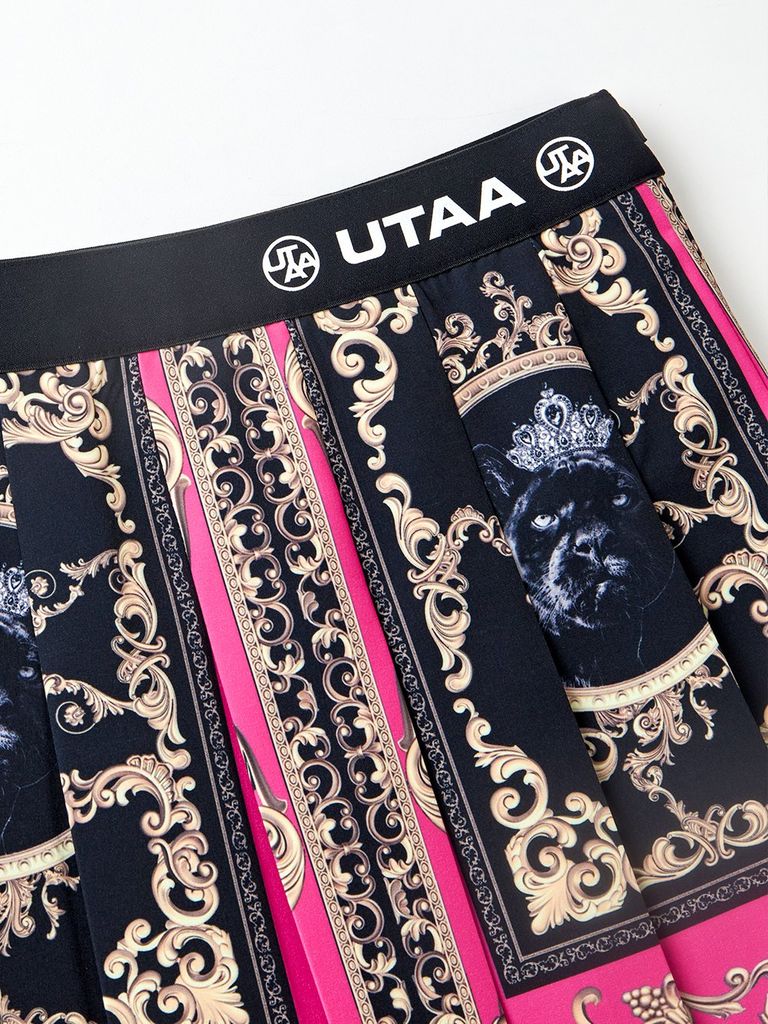 UTAA Neon Baroque Short Skirt : Pink