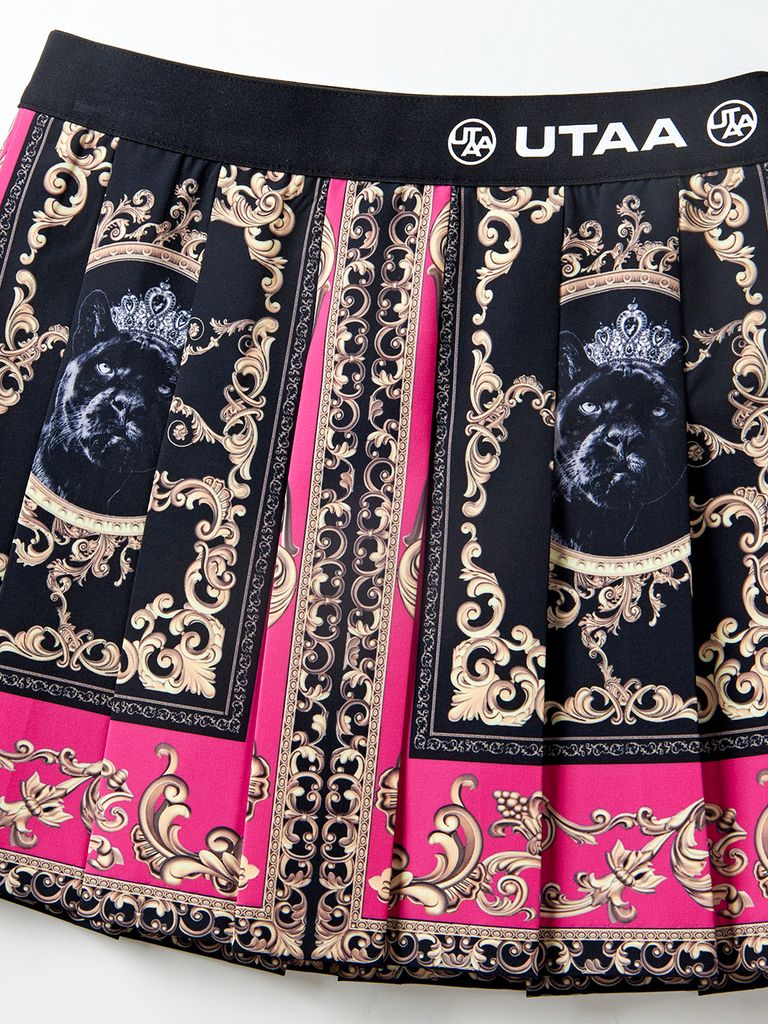 UTAA Neon Baroque Short Skirt : Pink