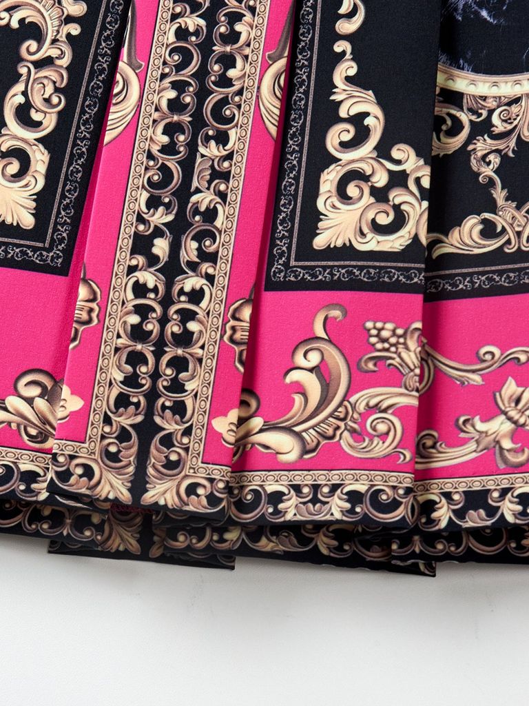 UTAA Neon Baroque Short Skirt : Pink
