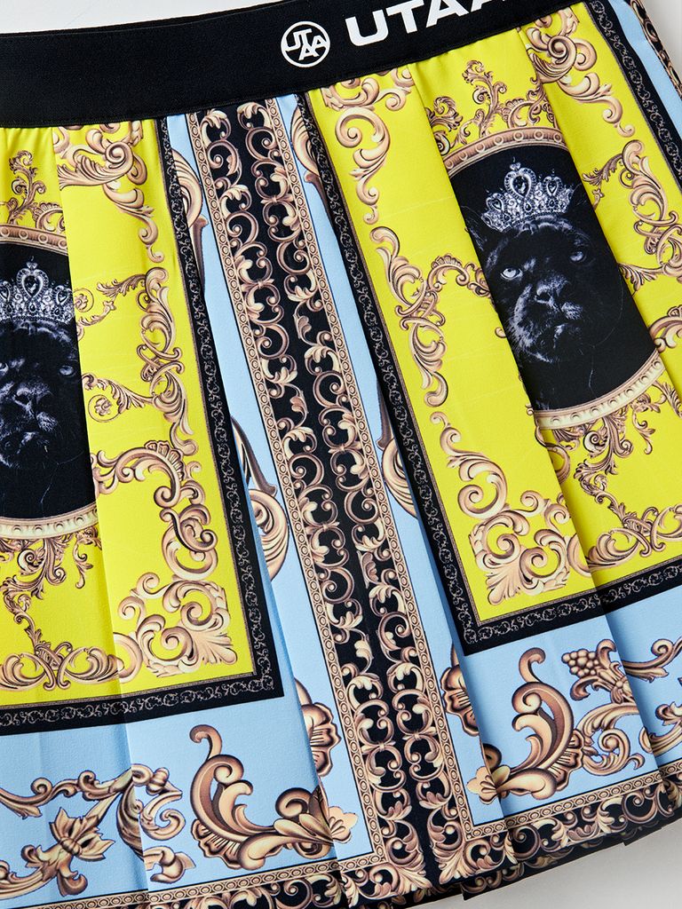 UTAA Neon Baroque Short Skirt : Sky Blue