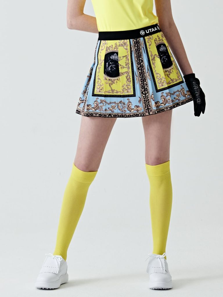 UTAA Neon Baroque Short Skirt : Sky Blue